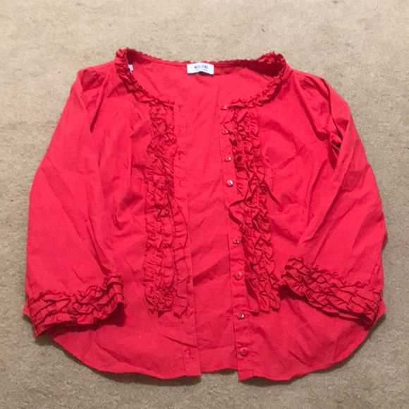 🌸NEW🌸 Moschino Cheap and Chic Vintage Ruffle Button Down Top/Cardigan - Picture 3 of 15